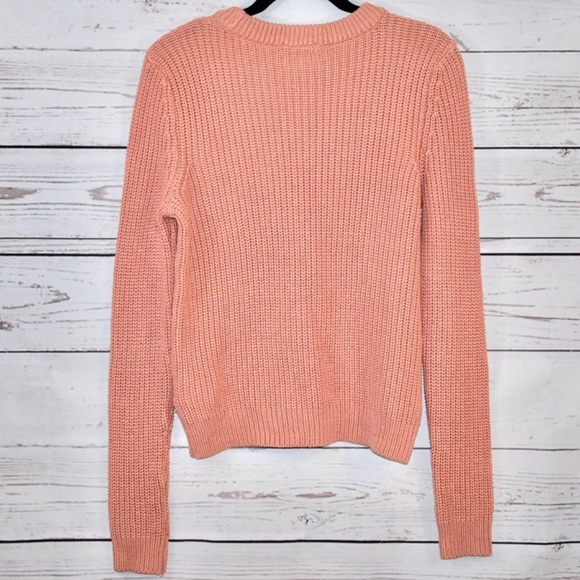 H&M Rib-Knit Sweater Size M Salmon LIKE NEW - Picture 5 of 5